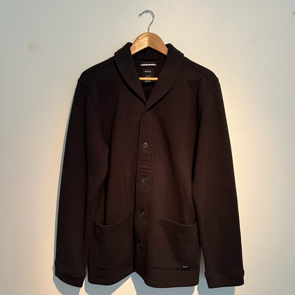 Obey || Black French Terry Button Sweatshirt